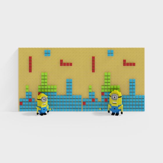Tetris Minions 3D model for Creative Projects