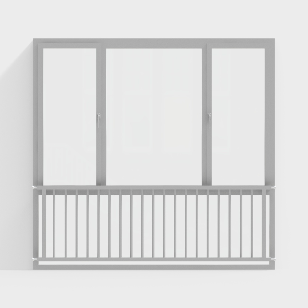 Minimalist Balcony Window 3D model