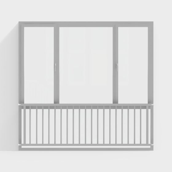 Minimalist Balcony Window 3D model