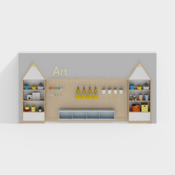 Art Studio Wall 3D model for Creative Projects