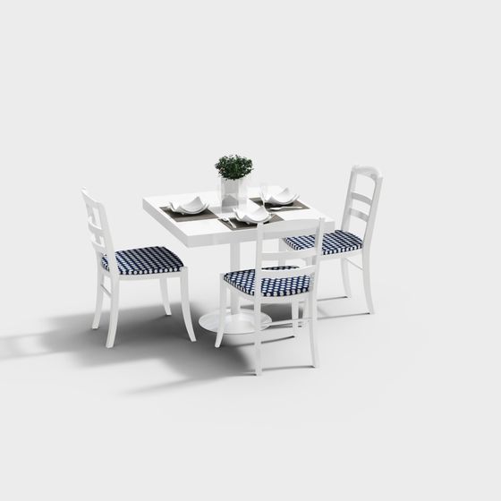 Elegant Dining Table 3D model in Modern Minimalist Aesthetics