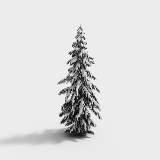 Snowy Pine 3D model for Winter Scenes