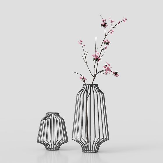 Stylish Geometric Vase 3D model for Creative Projects