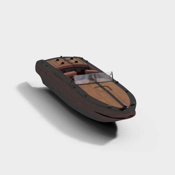 Elegant Vintage Speedboat 3D model