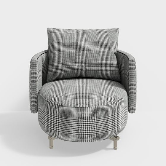 Chic Checked Pattern Sofa 3D model