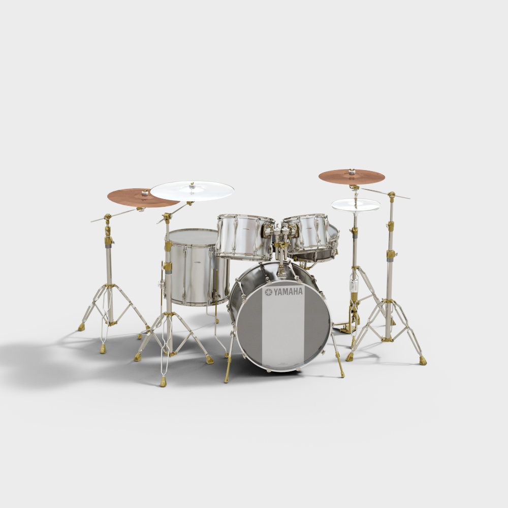 Realistic Yamaha Drum Kit 3D model