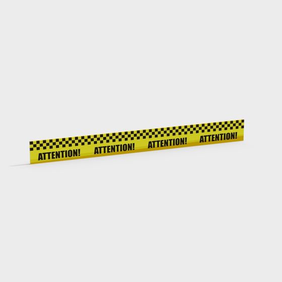 Eye-Catching Yellow Caution Tape 3D Model