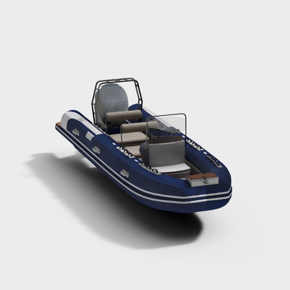 Realistic Rigid Hulled Inflatable Boat 3D model