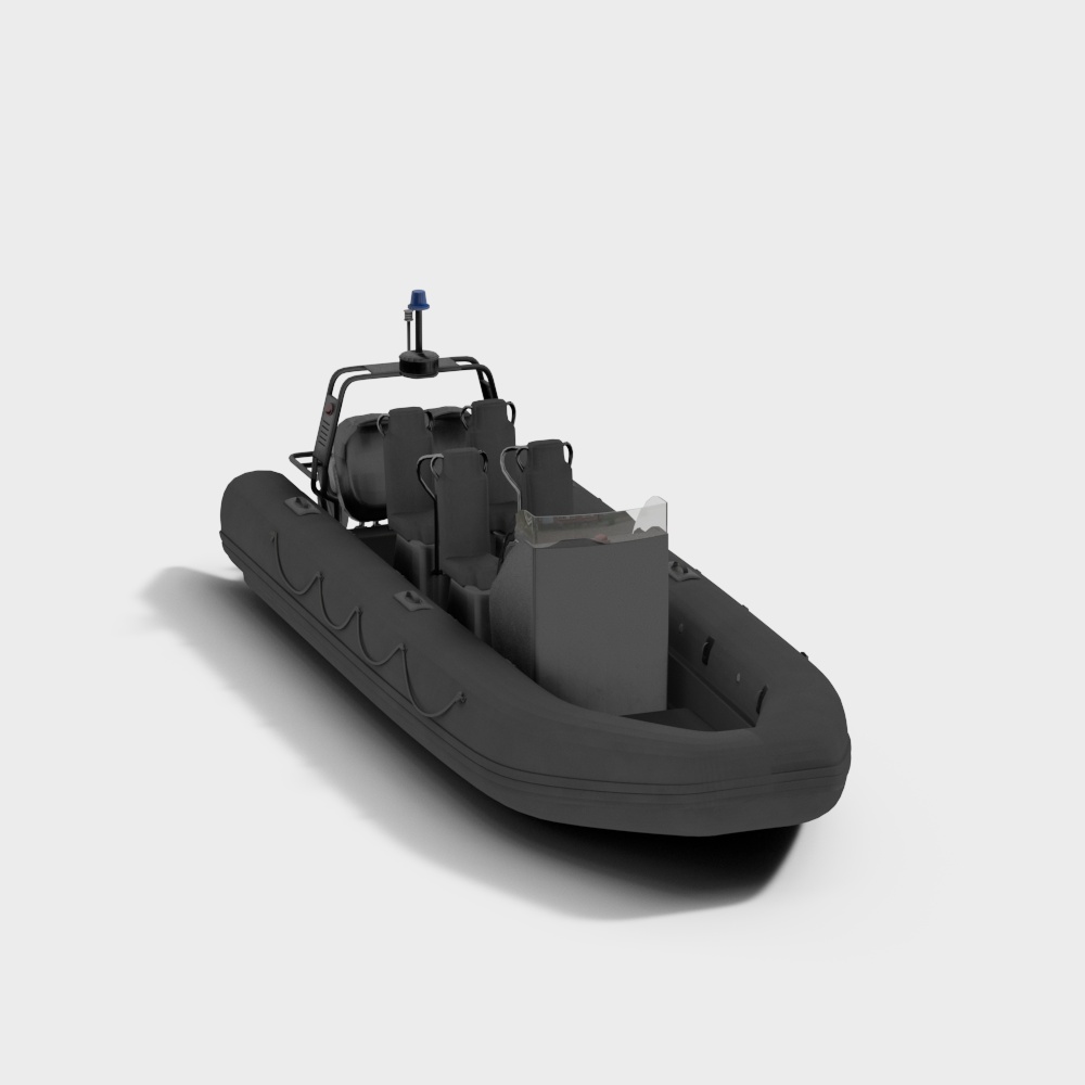 Realistic Rigid Inflatable Boat 3D model
