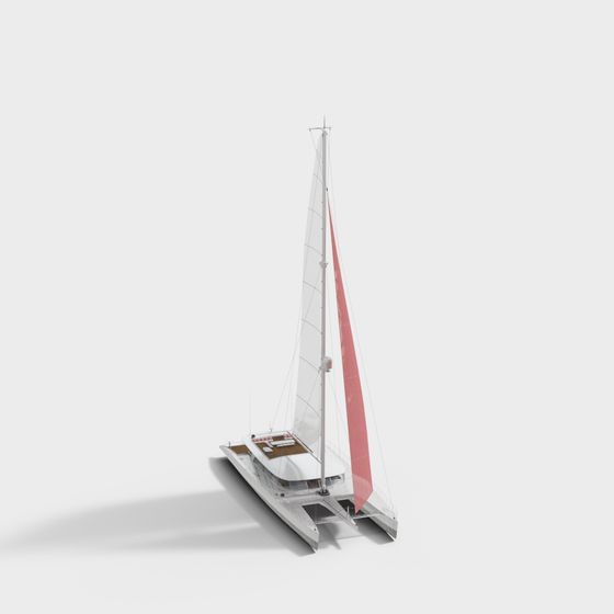 Sleek Modern Catamaran 3D model