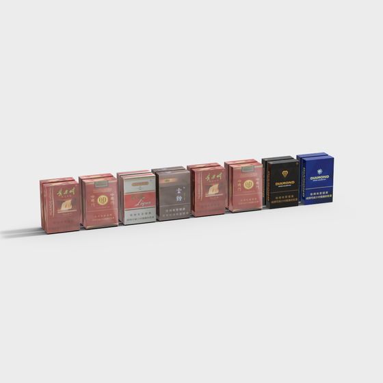 Stunning Cigarette Box Collection 3D Model