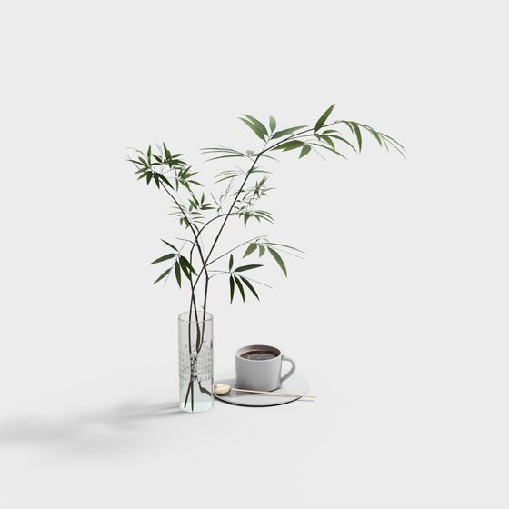 Bamboo Branch Tea Cup 3D model for Creative Spaces