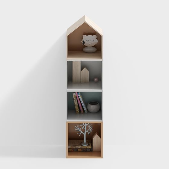 Fairy Tale Cottage Bookshelf 3D Model