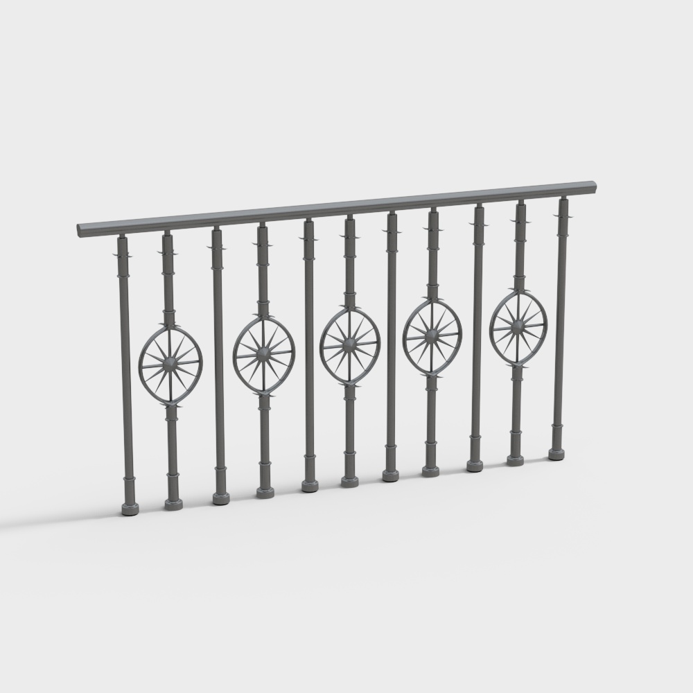 Vintage Iron Railing 3D model