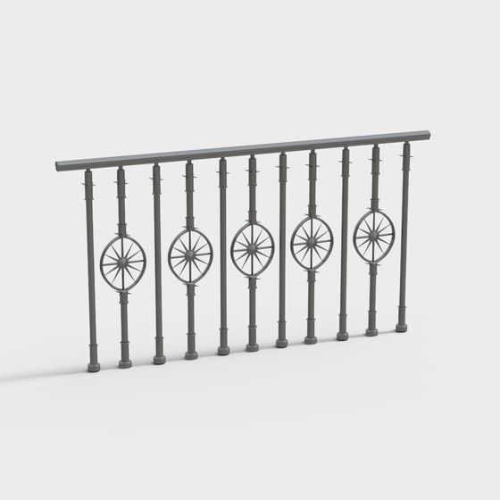 Vintage Iron Railing 3D model