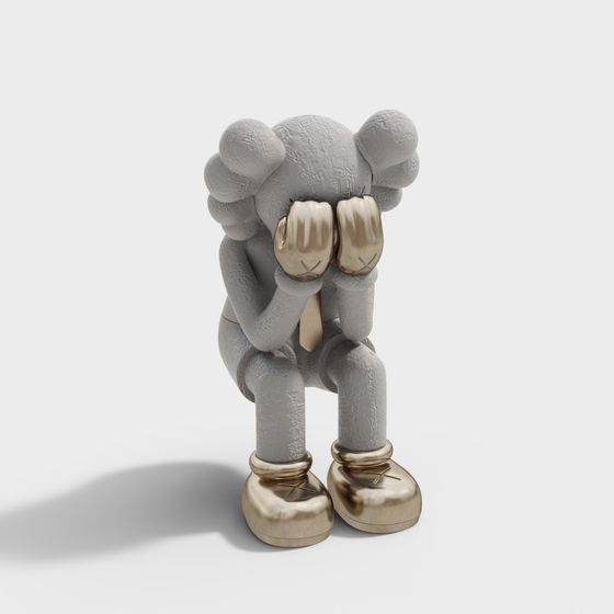 Sad KAWS 3D Model Design for Creative Projects