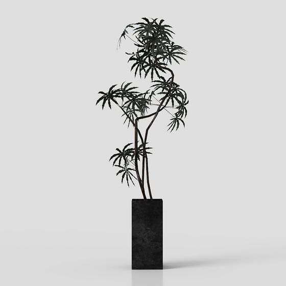 Futuristic Low-Poly Plant 3D model