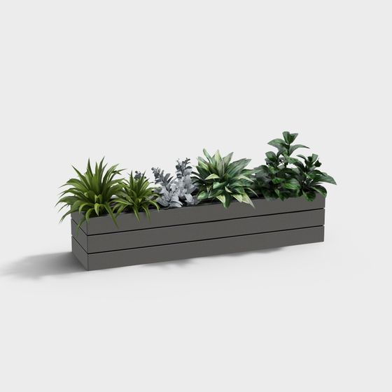 Stylish Urban Oasis Planter 3D model for Creative Spaces