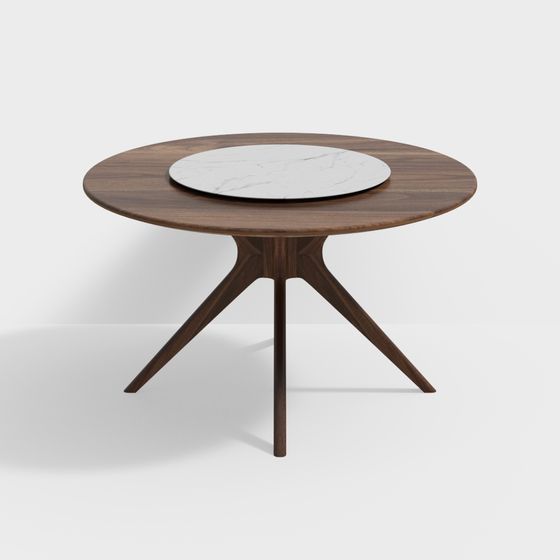 Elegant Round Table 3D model Blending Modern and Classic Craftsmanship