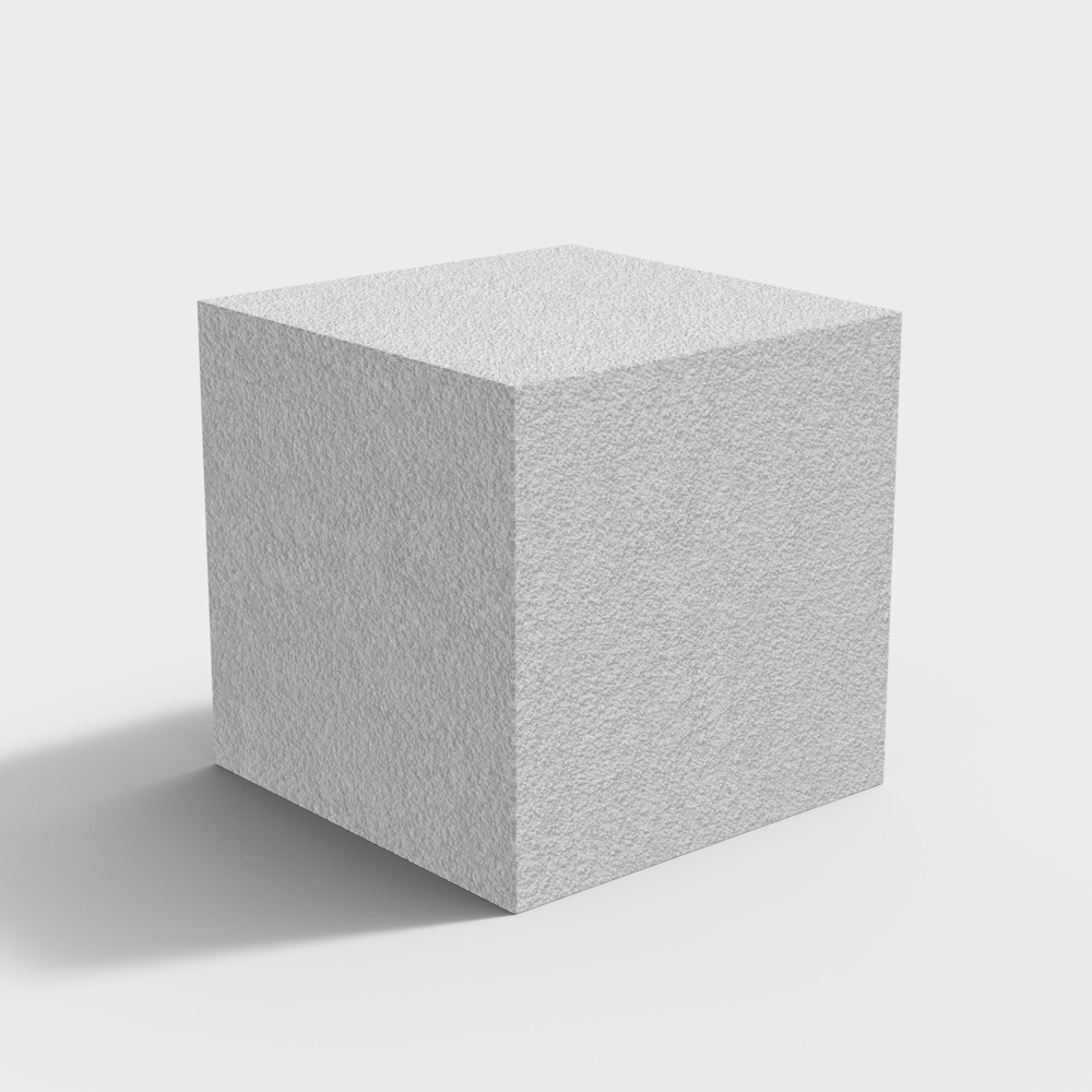 Low-Poly Concrete Cube 3D model