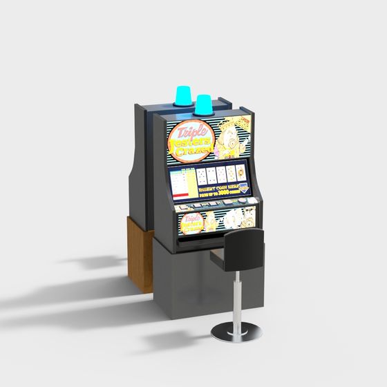 Modern Arcade Game Machine 3D Model in Blue