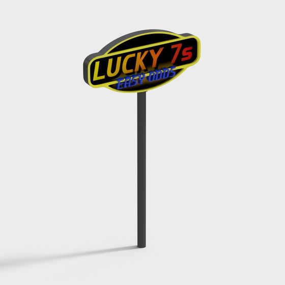 Lucky 7s Sign 3D Model