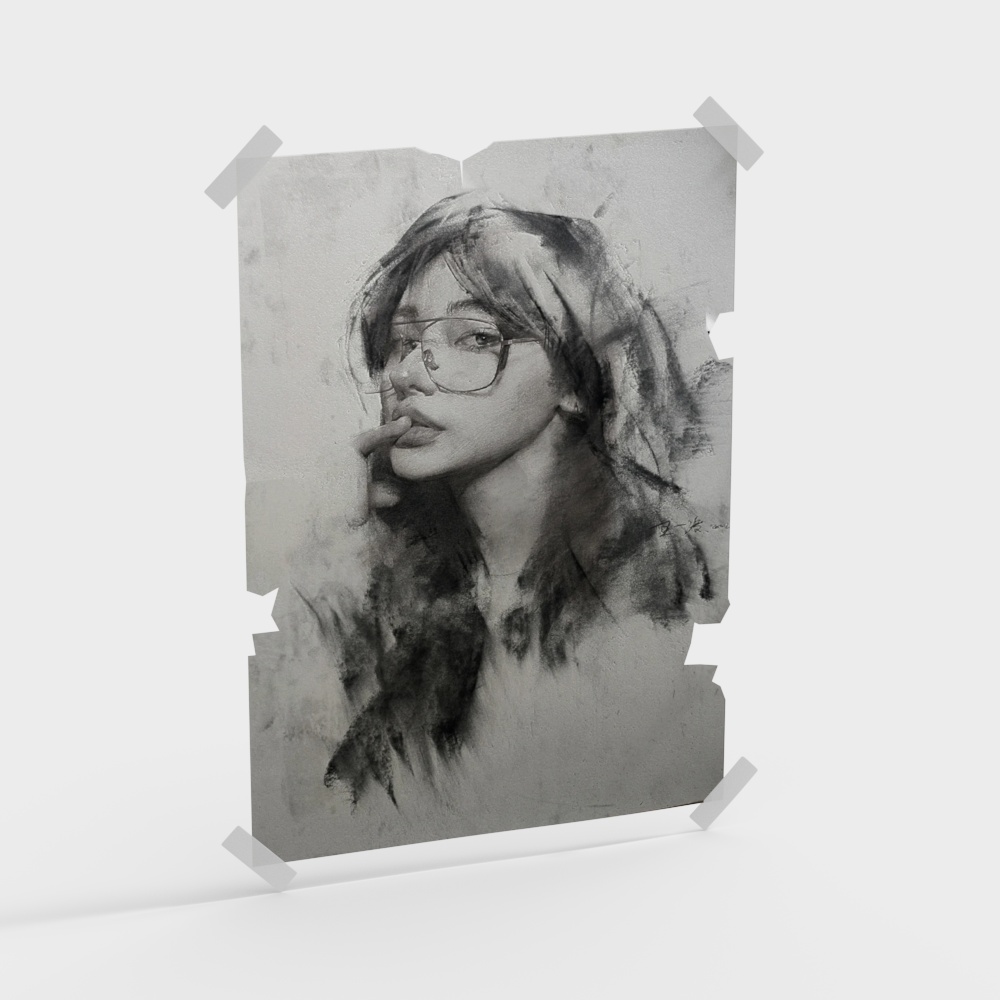 Contemporary Portrait Sketch Painting