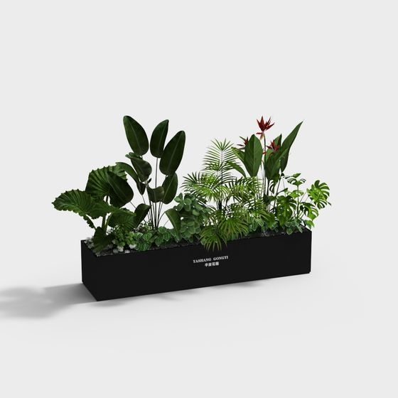 Tropical Garden Planter 3D Model for Creative Spaces