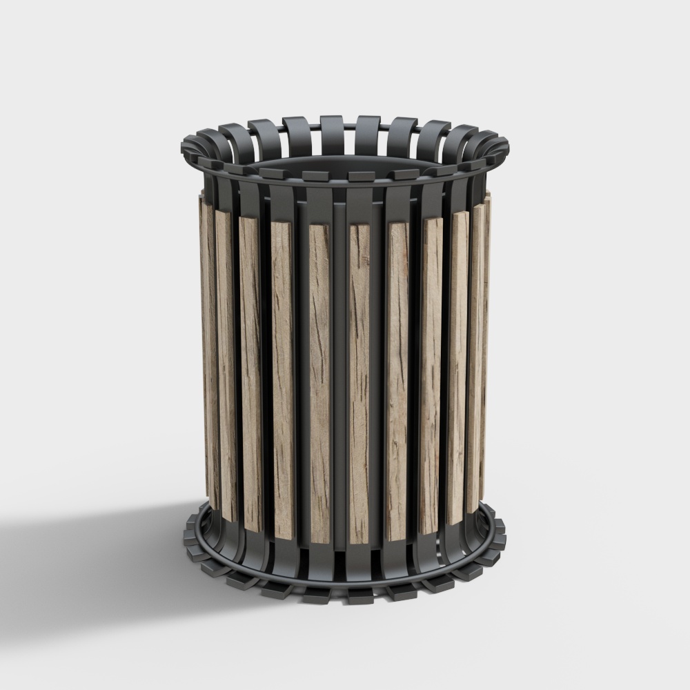 Modern Shopping Mall Trash Can