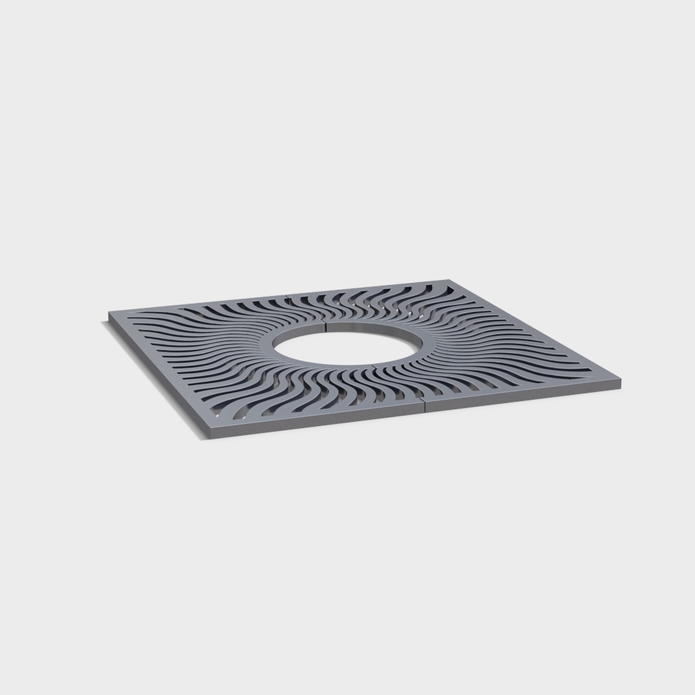 Stylish Square Drain Cover 3D model