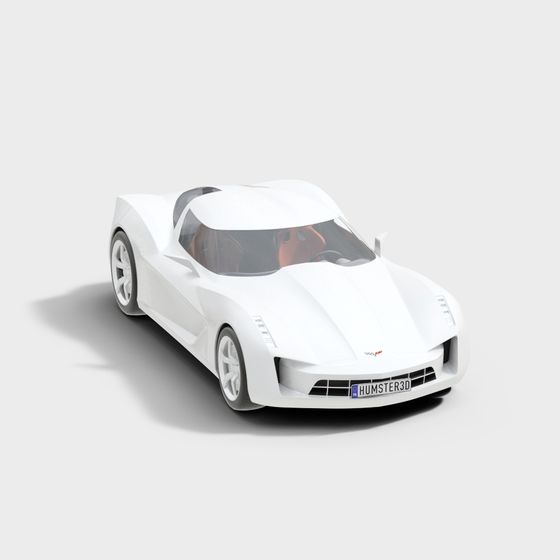 Futuristic Low-Poly Sports Car 3D Model