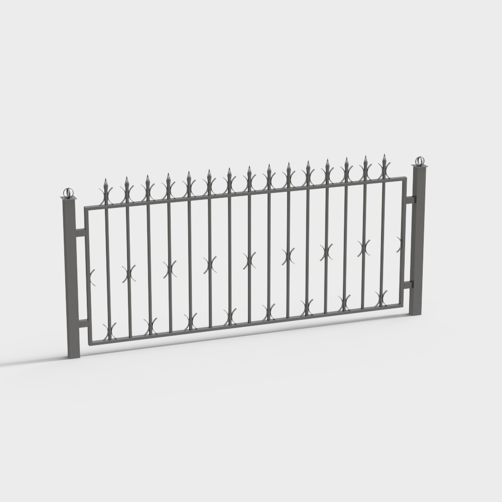 Elegant Iron Gate 3D Model