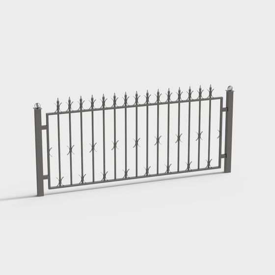 Elegant Iron Gate 3D Model