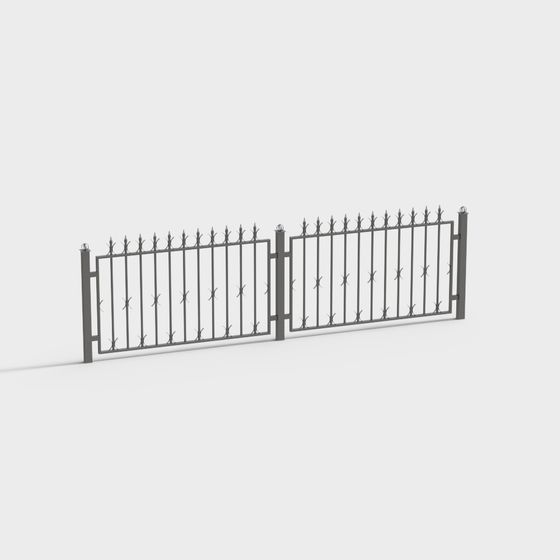 Stylish Iron Gate 3D model for Creative Spaces
