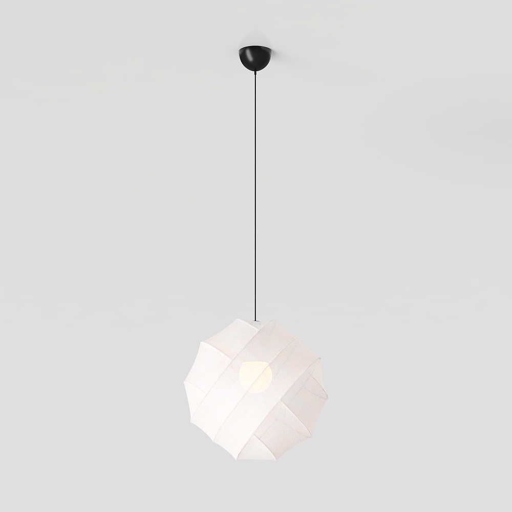 Lámpara colgante de seda moderna de mediados de siglo