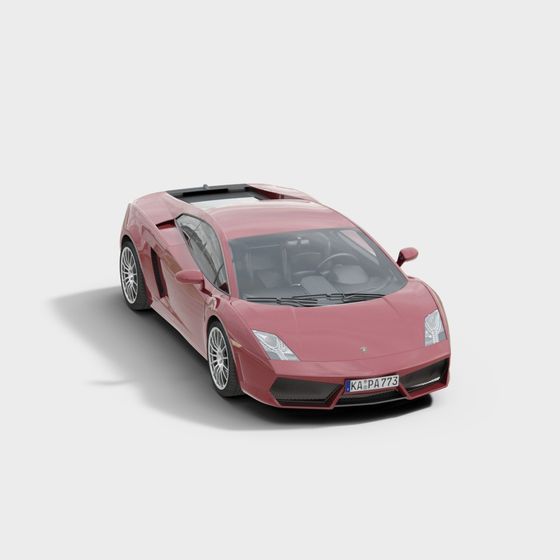 Stylish Pink Sports Car 3D model