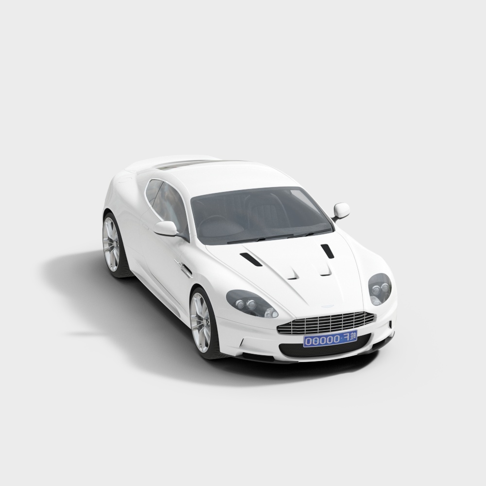 Futuristic White Sports Car 3D model