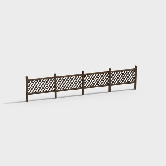 Charming Low-Poly Wooden Fence 3D Model
