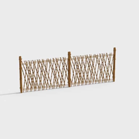 Countryside Bamboo Fence 3D model