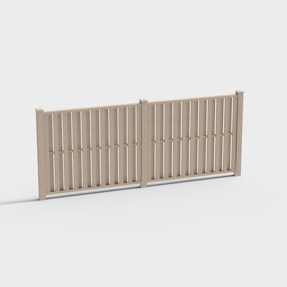 Natural Looking Wooden Fence 3D model