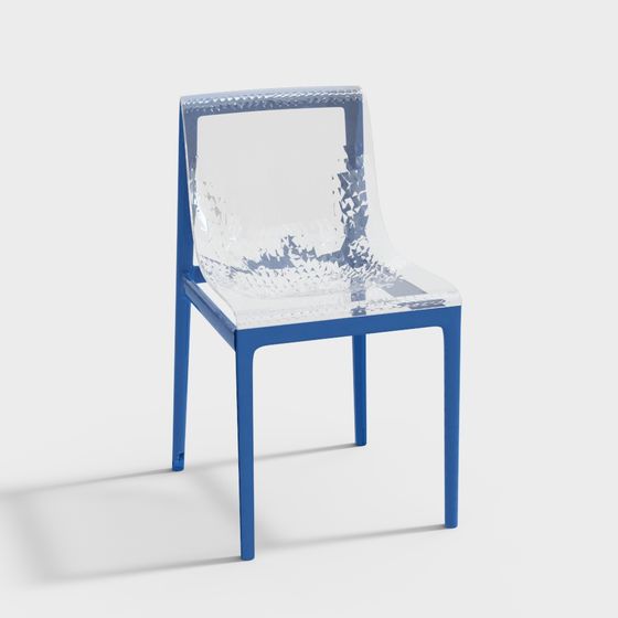 Transparent Blue Chair 3D Model