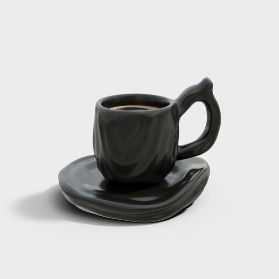 Chic Black Coffee Cup 3D Model