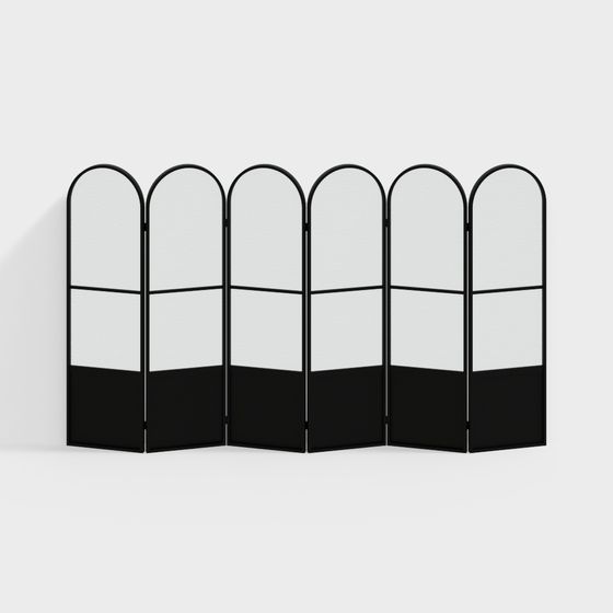 Elegant Low-Polygon Room Divider 3D model