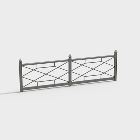 Elegant Country Iron Fence 3D model for Creative Projects
