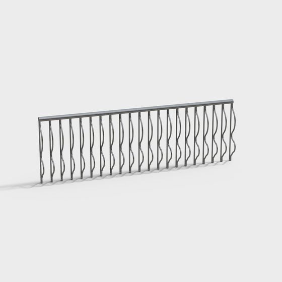 Elegant Metal Railing 3D Model for Modern Designs
