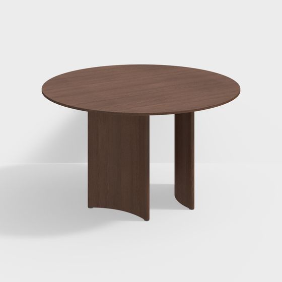 Elegant Low-Poly Round Table 3D model for Modern Spaces