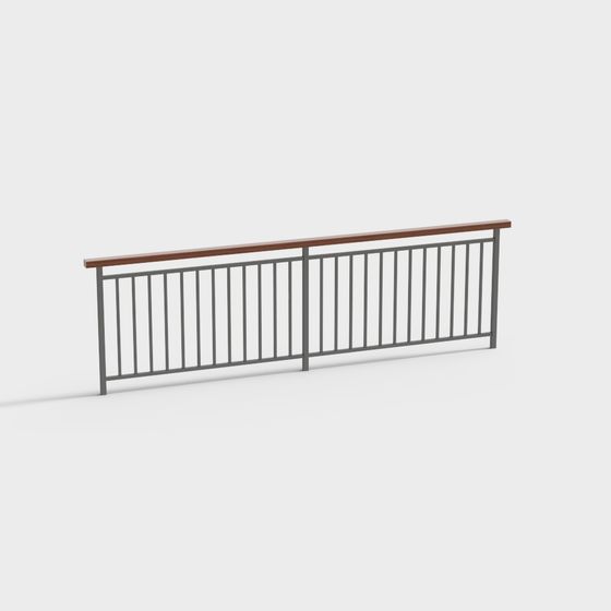 Elegant Low-Poly Railing 3D Model