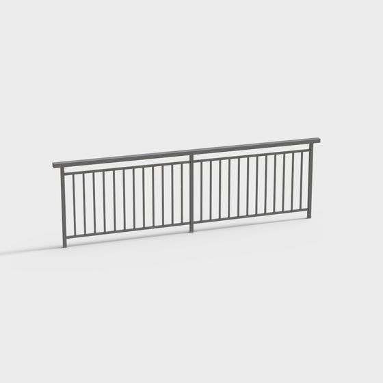 Minimalist Metal Railing 3D model