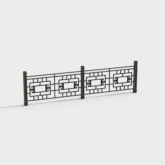 City Rhythm Low-Polygon Railing 3D model