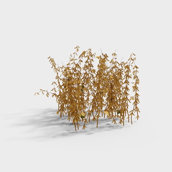 Autumn Golden Branch 3D model
